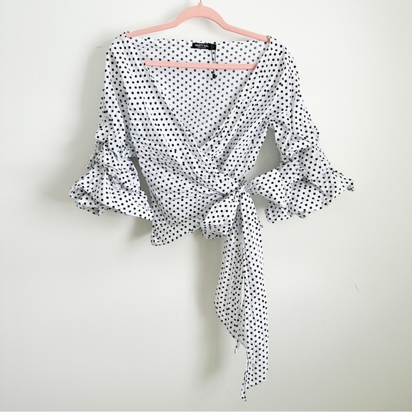 Nasty Gal You've Spot The Love Polka Dot Top sz 2 - Picture 3 of 8